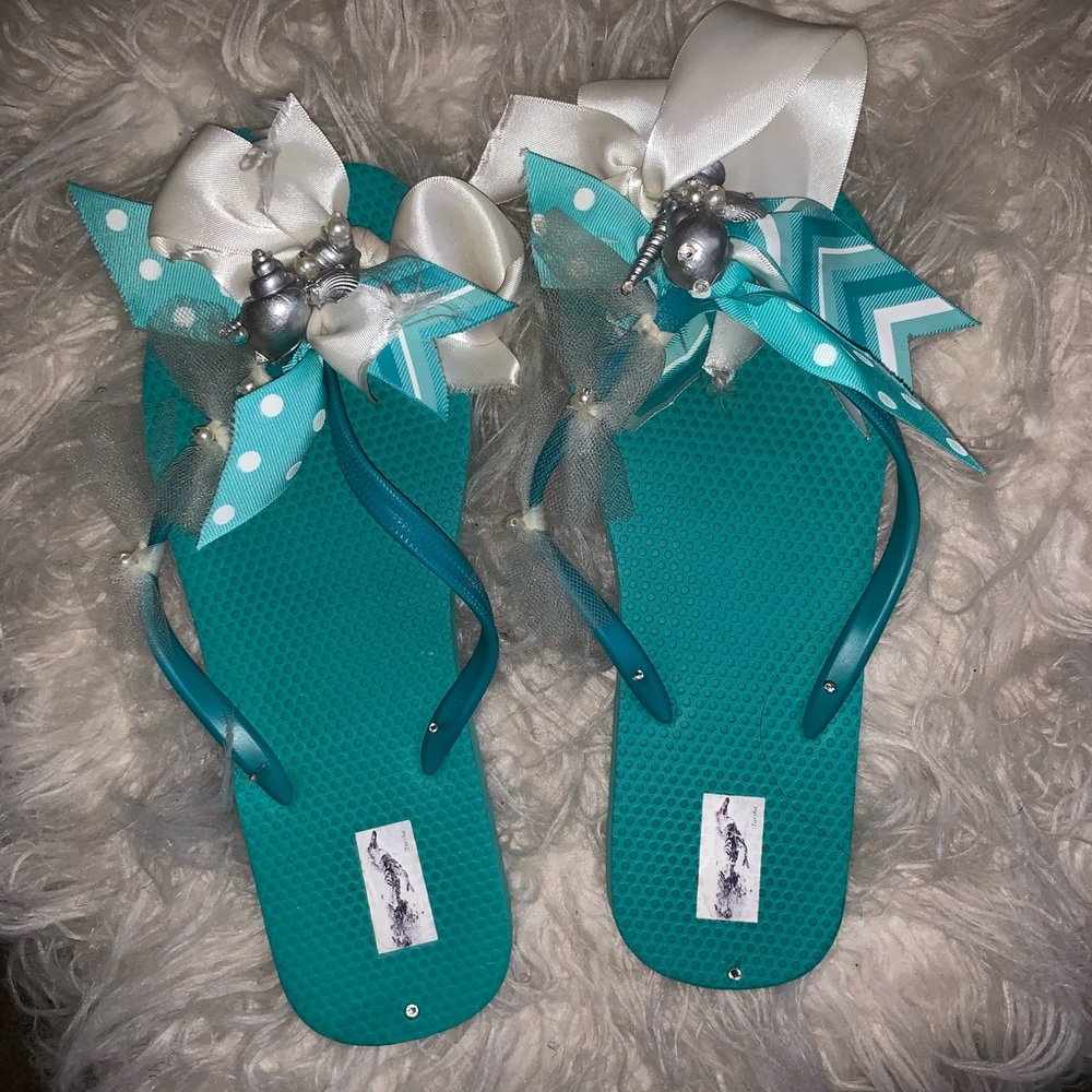 Custom made Swarovski flip flops! Brand new
